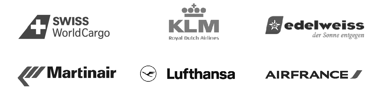 Clientes da Grypen, companhias aéreas, Swiss World Cargo, KLM, Edelweiss, Martinair, Lufthansa, Airfrance