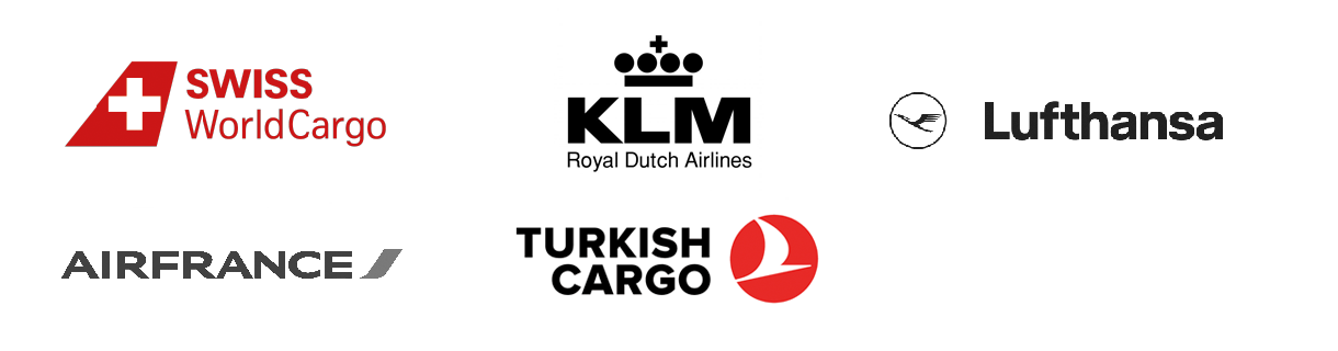 Clientes da Grypen, 5 companhias aéreas, Swiss World Cargo, KLM, Turkish Cargo, Lufthansa, Airfrance